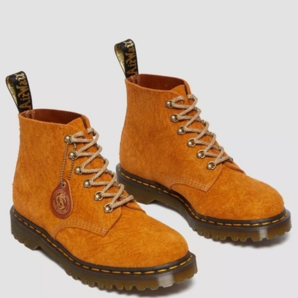 Dr. Martens Airware 101 HDW Women Size 6 Burnt Yellow Rough Finish Suede 032026 - Picture 1 of 11